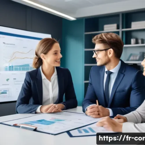 Home 31 규제준수 자격 취득 후 직무 변경 - A professional French office setting with a diverse group of businesspeople in formal attire discuss...